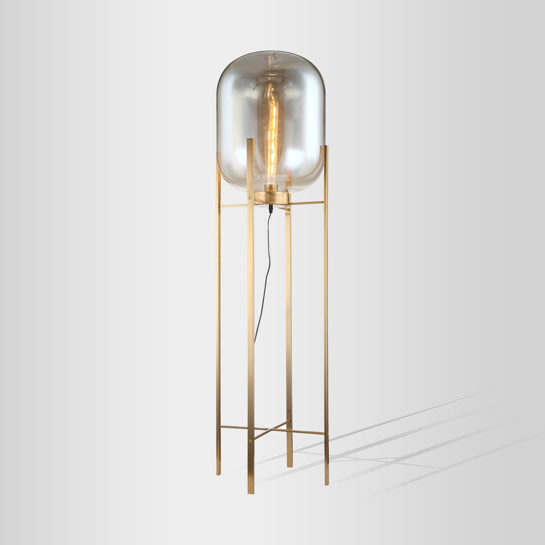Goblet Amber Floor Lamp